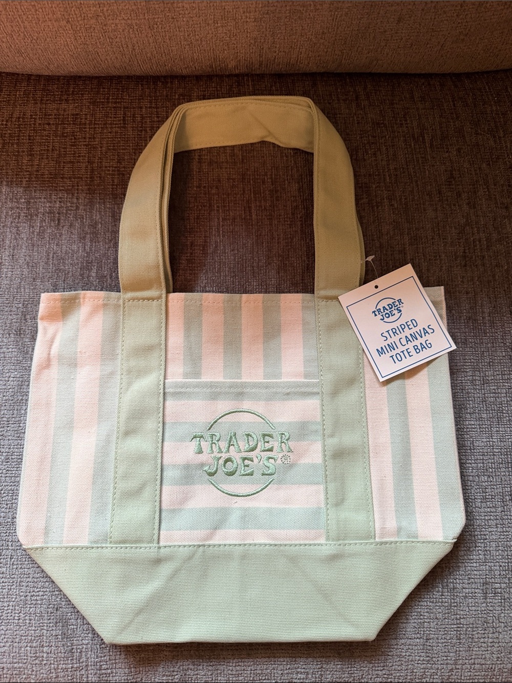 Trader Joe’s Striped Mini Canvas Tote Bag